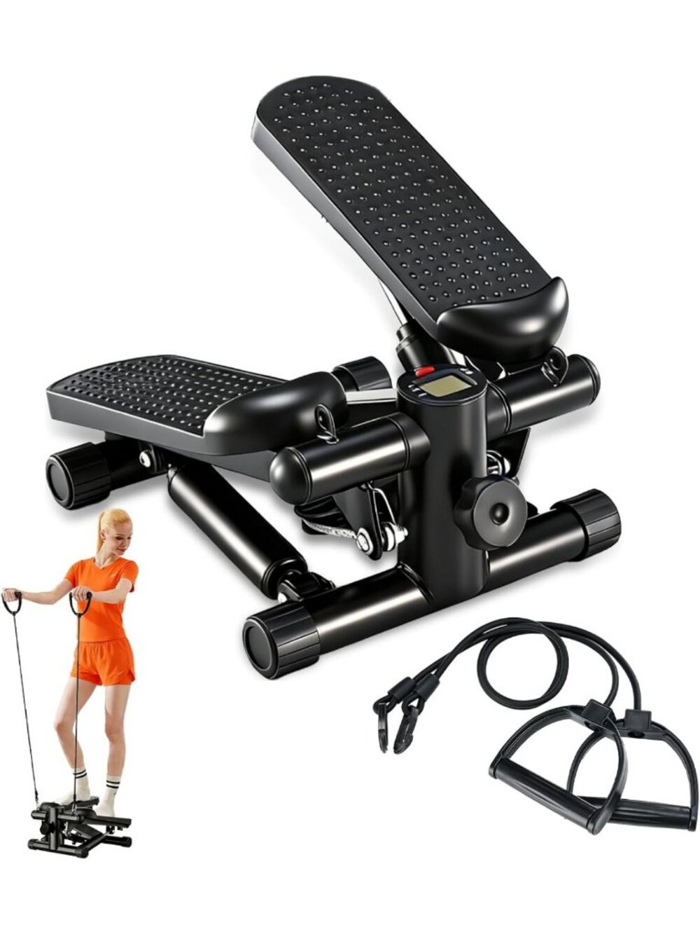 Portable Mini Stepper for Home Exercise - Indoor Fitness Stair Machine, 300lb